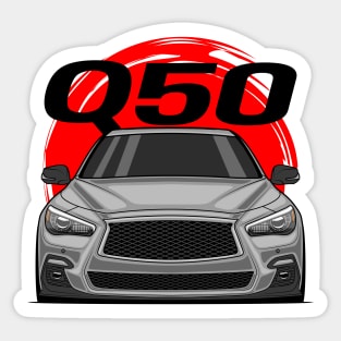 Front Silver Q50 Sedan JDM Sticker